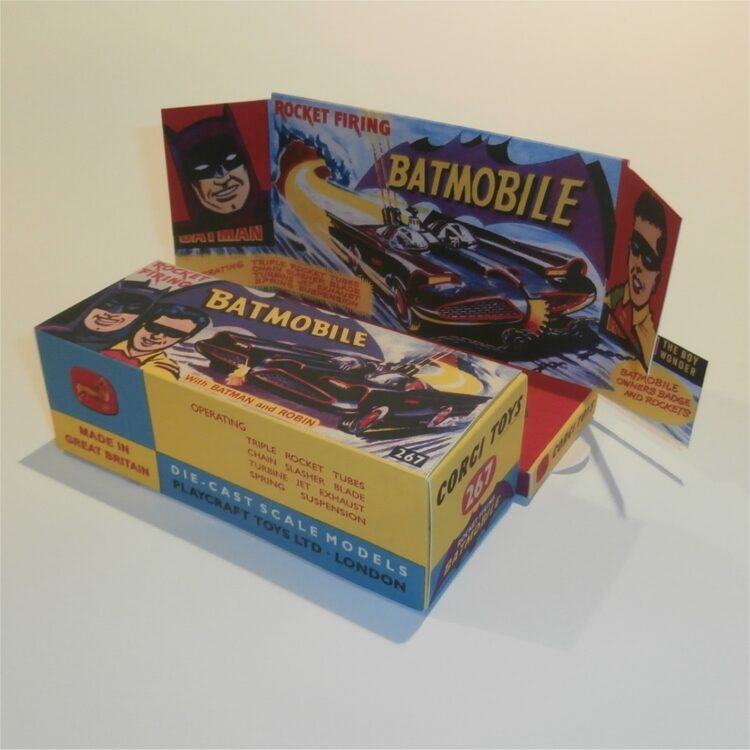 Corgi Toys  267 Batman Robin Batmobile Empty Repro 1st Issue Box with Inserts - Image 2