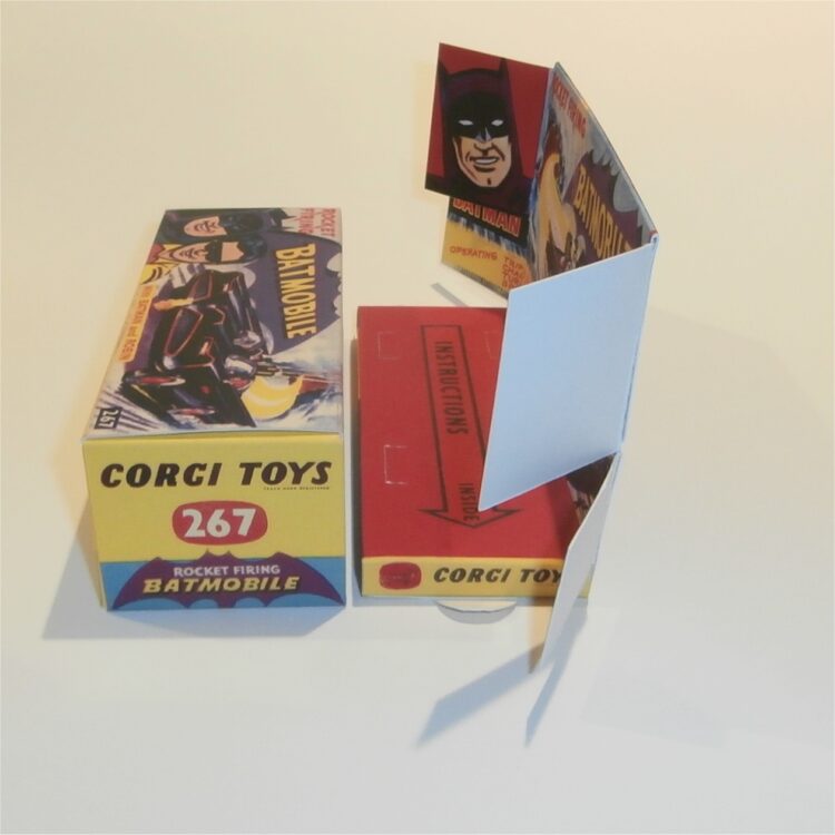 Corgi Toys  267 Batman Robin Batmobile Empty Repro 1st Issue Box with Inserts - Image 3