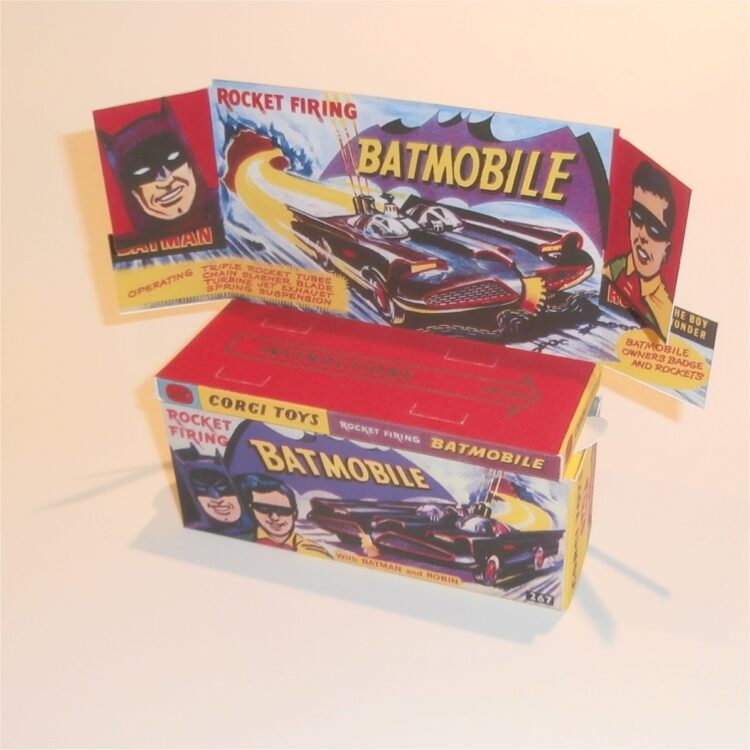 Corgi Toys  267 Batman Robin Batmobile Empty Repro 1st Issue Box with Inserts - Image 6