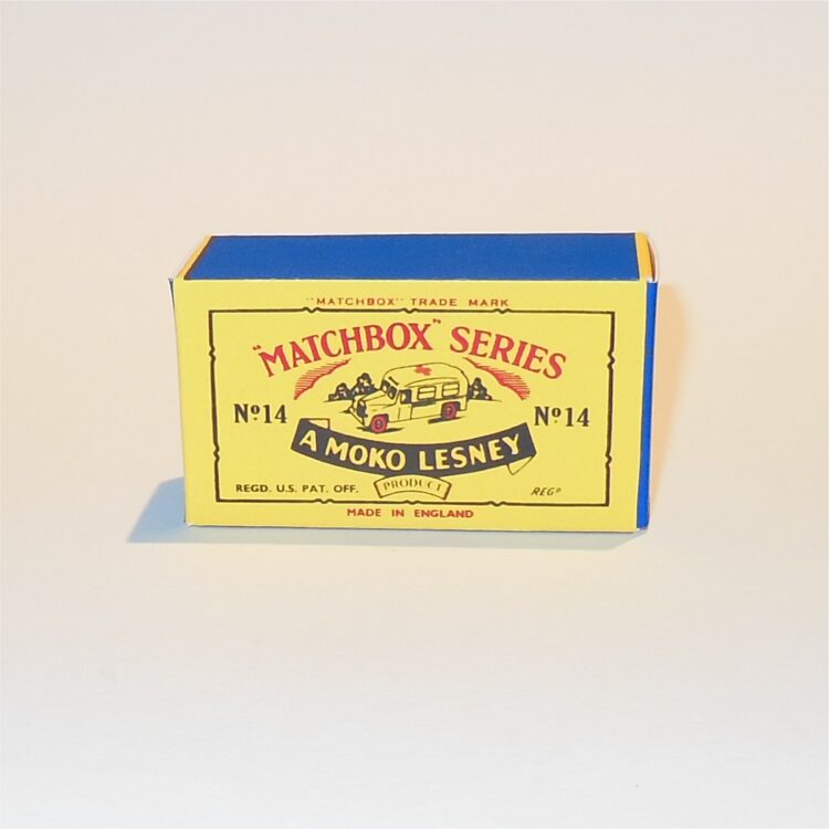 Matchbox Lesney 14 b2 Daimler Ambulance Repro B Style Box