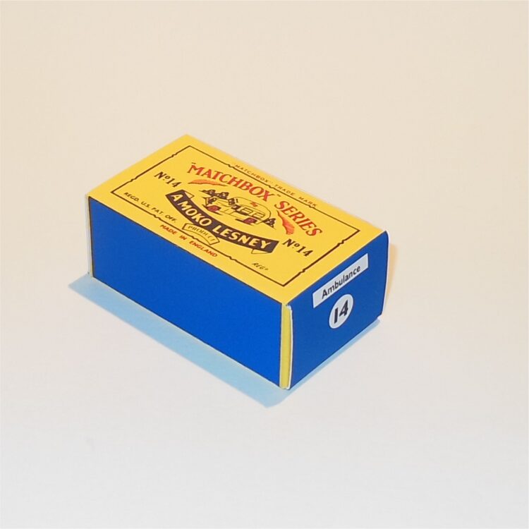 Matchbox Lesney 14 b2 Daimler Ambulance Repro B Style Box - Image 2