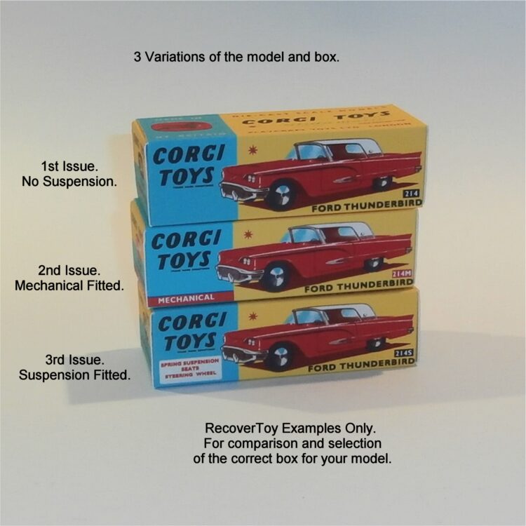 Corgi Toys  214M Ford Thunderbird (Mechanical) Repro Box - Image 6
