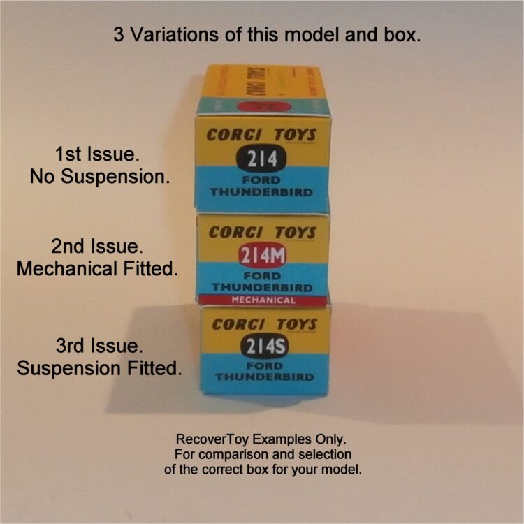 Corgi Toys  214M Ford Thunderbird (Mechanical) Repro Box - Image 7