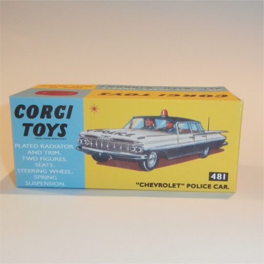 Corgi Toys  481 Chevrolet Impala Police Car Repro Box