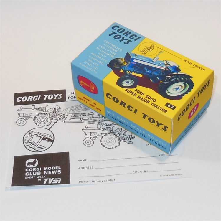 Corgi Toys   67 Ford 5000 Super Major Tractor Repro Box - Image 2