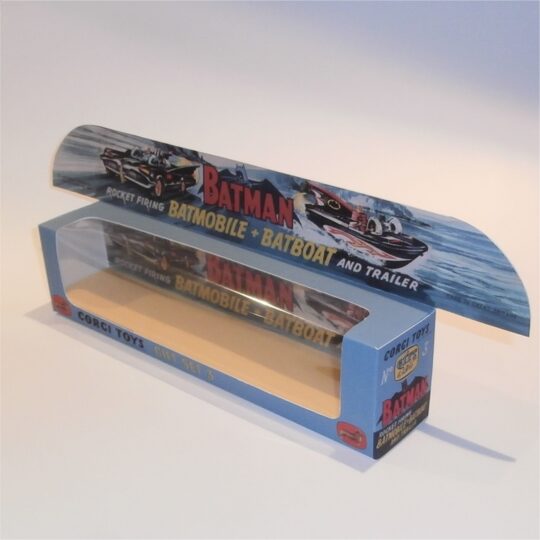 Corgi Toys Gift Set  3 Batman Batmobile & Batboat 1st Issue Repro Box w. Picture Tray