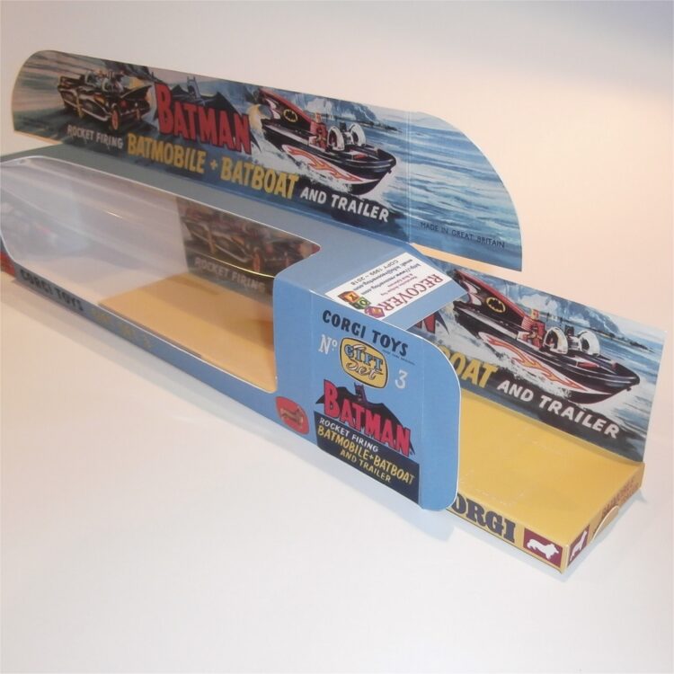 Corgi Toys Gift Set  3 Batman Batmobile & Batboat 1st Issue Repro Box w. Picture Tray - Image 5