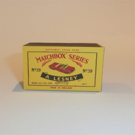 Matchbox Lesney 39 b Pontiac Convertible C Style Repro Box