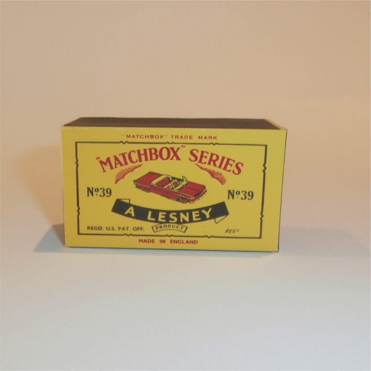 Matchbox Lesney 39 b Pontiac Convertible C Style Repro Box