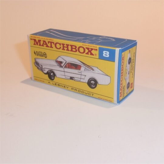 Matchbox Lesney  8e Ford Mustang Coupe F Style Repro Box