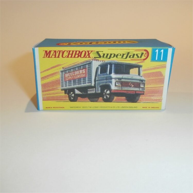 Matchbox Lesney Superfast 11 e Mercedes Scaffold Truck G Style Repro Box