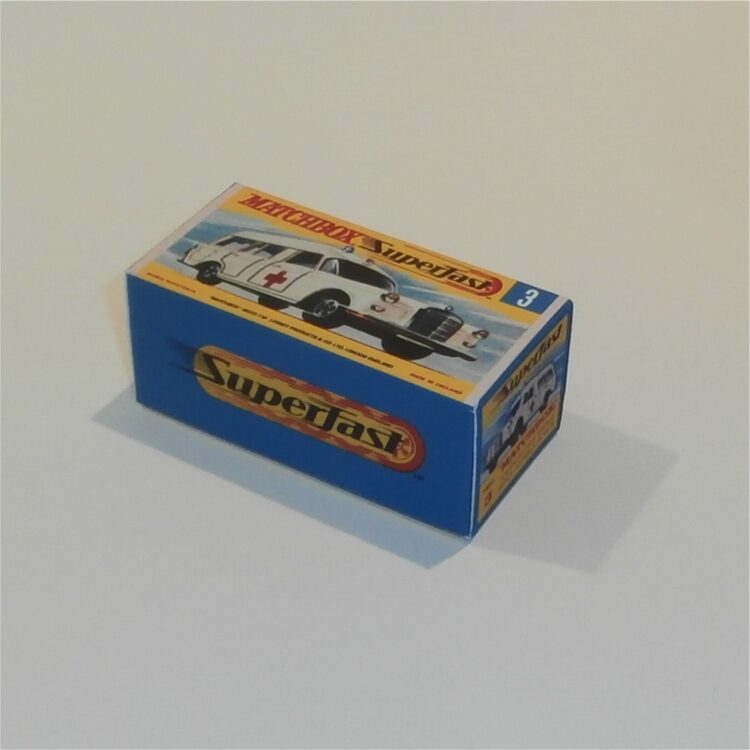 Matchbox Lesney Superfast  3 d Mercedes Ambulance G Style Repro Box - Image 2