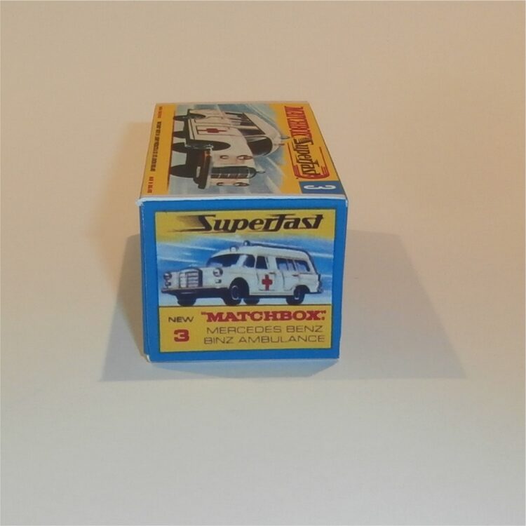 Matchbox Lesney Superfast  3 d Mercedes Ambulance G Style Repro Box - Image 3