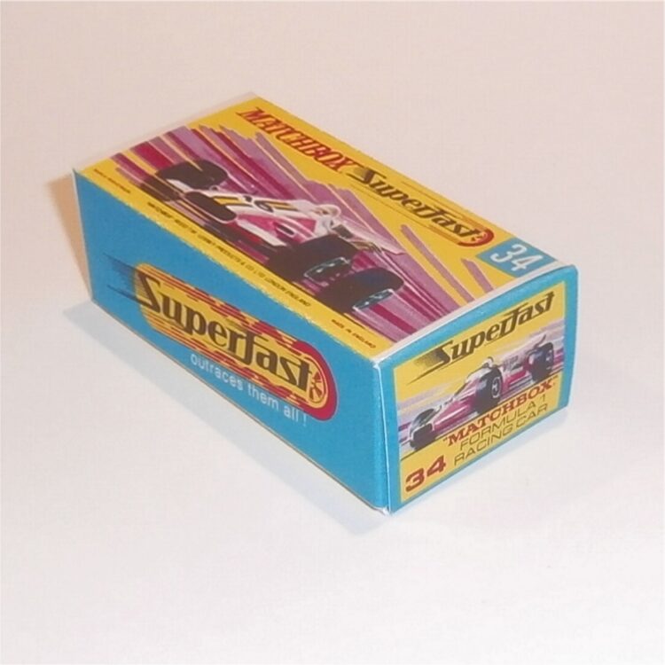 Matchbox Lesney Superfast 34 e Formula 1 Racing Car G Style Repro Box - Image 2