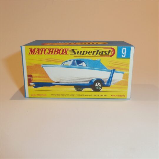 Matchbox Lesney Superfast  9 d Boat & Trailer G Style Repro Box