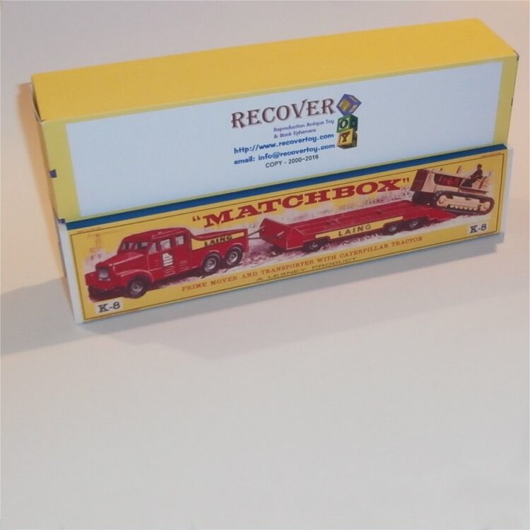 Matchbox Lesney King Size K  8 Prime Mover, Trailer, & Caterpillar Tractor Set Repro Box - Image 6