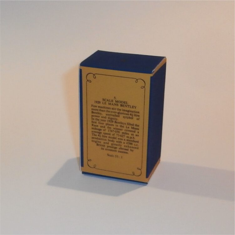 Matchbox Lesney Yesteryear 5 a Le Mans Bentley A Style Repro Box - Image 2