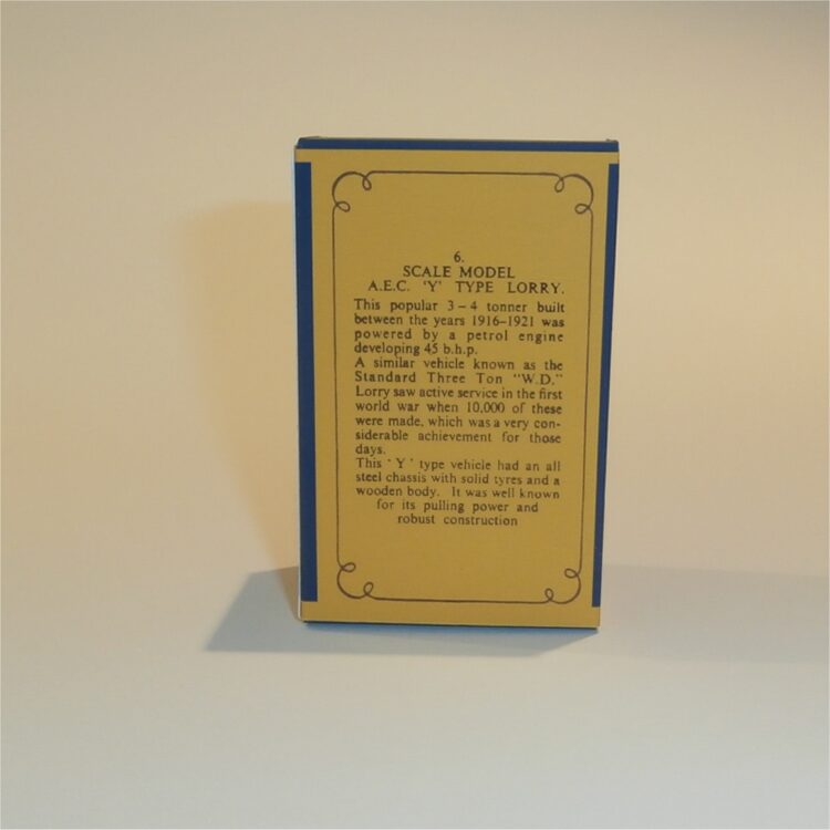 Matchbox Lesney Yesteryear 6 a AEC Y Type Osram Lamps Lorry A Style Repro Box - Image 4