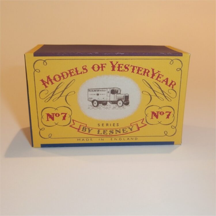 Matchbox Lesney Yesteryear 7 a Leyland 4 Ton Van Jacobs A Style Repro Box