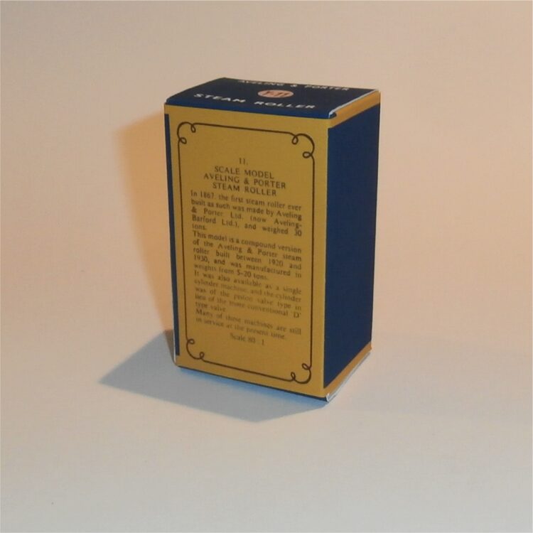 Matchbox Lesney Yesteryear 11 a Aveling Porter Steam Roller C Style Repro Box - Image 3