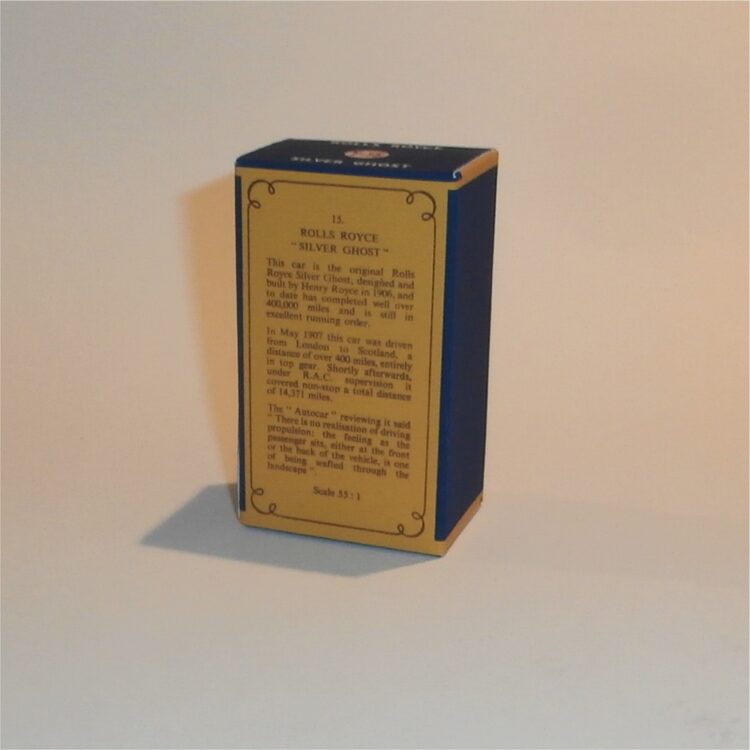 Matchbox Lesney Yesteryear 15 a Rolls Royce Silver Ghost C Style Repro Box - Image 3