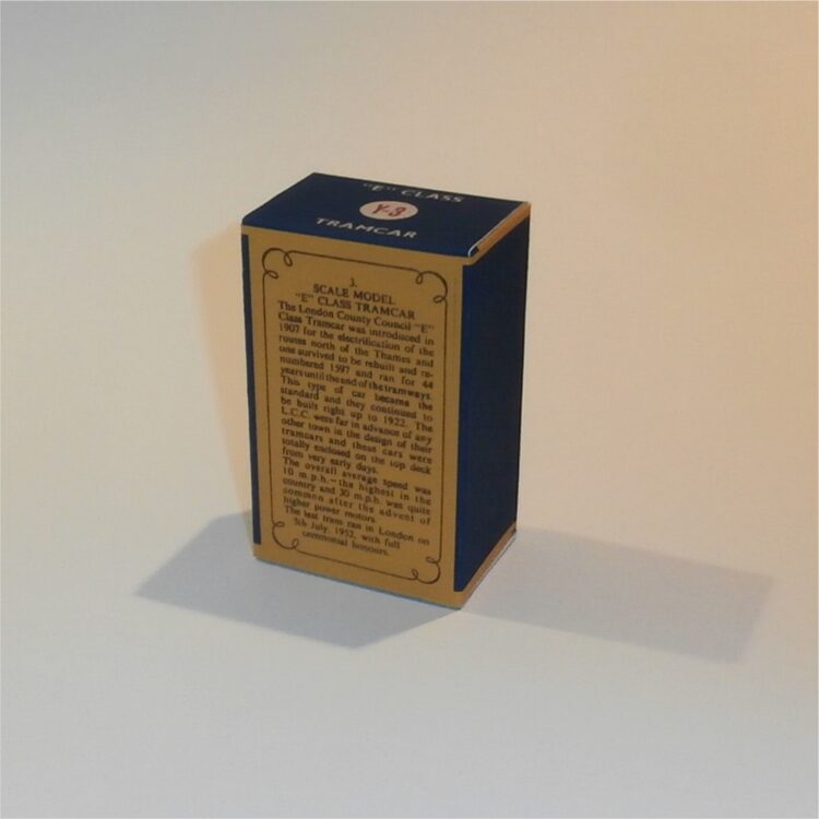 Matchbox Lesney Yesteryear 3 a E Class Tramcar C Style Repro Box - Image 2