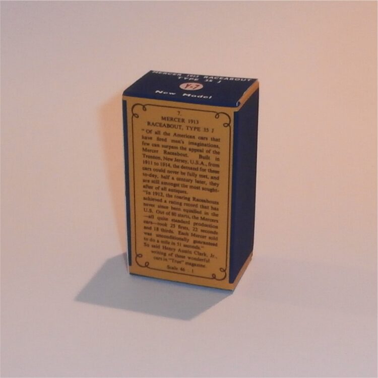 Matchbox Lesney Yesteryear 7 b 1913 Mercer Raceabout C Style Repro Box - Image 3