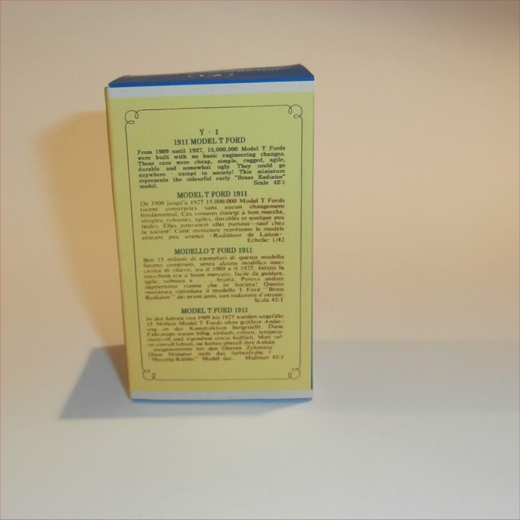 Matchbox Lesney Yesteryear 1 b 1911 Model T Ford E1 Style Repro Box - Image 2