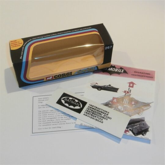 Corgi Toys  267 Batman & Robin Batmobile Empty Repro Window Box Whizzwheels