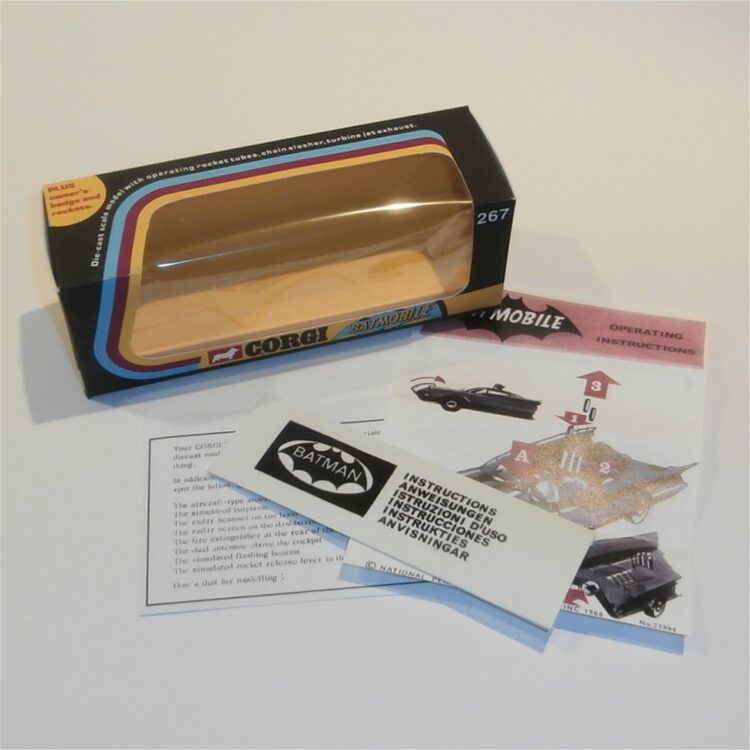 Corgi Toys  267 Batman & Robin Batmobile Empty Repro Window Box Whizzwheels