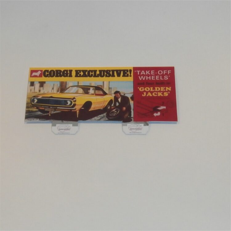 Corgi Toys  338 Chevrolet Camaro Box Header Card Only - Image 3