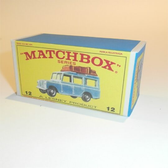 Matchbox Lesney 12 c3 Land Rover Safari Blue E Style Repro Box