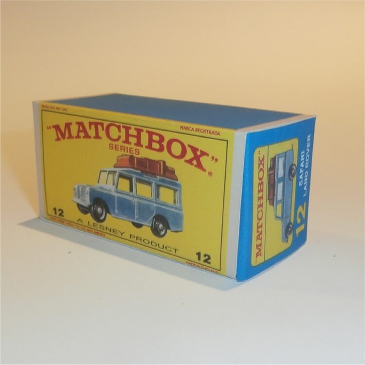 Matchbox Lesney 12 c3 Land Rover Safari Blue E Style Repro Box - Image 3