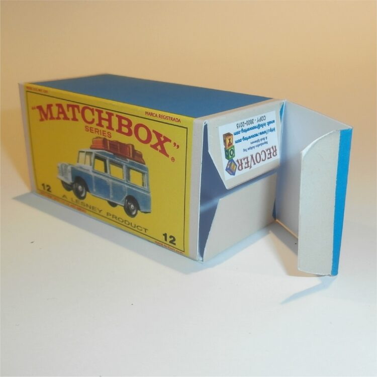 Matchbox Lesney 12 c3 Land Rover Safari Blue E Style Repro Box - Image 4