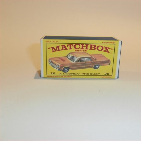 Matchbox Lesney 20c Chevrolet Impala Taxi E3 E Style Repro Box