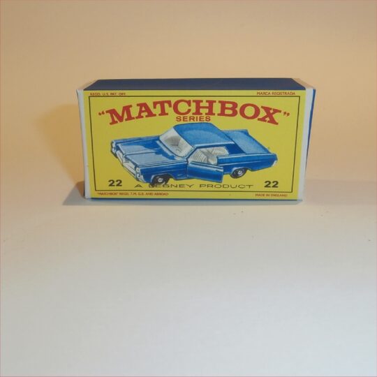 Matchbox Lesney 22c1 Pontiac Coupe Blue E Style Repro Box