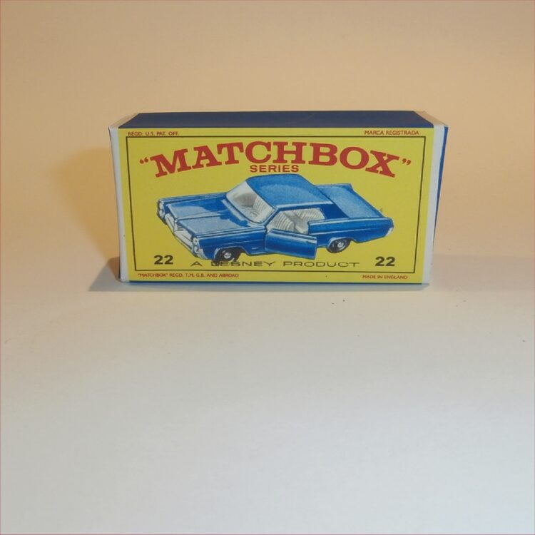 Matchbox Lesney 22c1 Pontiac Coupe Blue E Style Repro Box