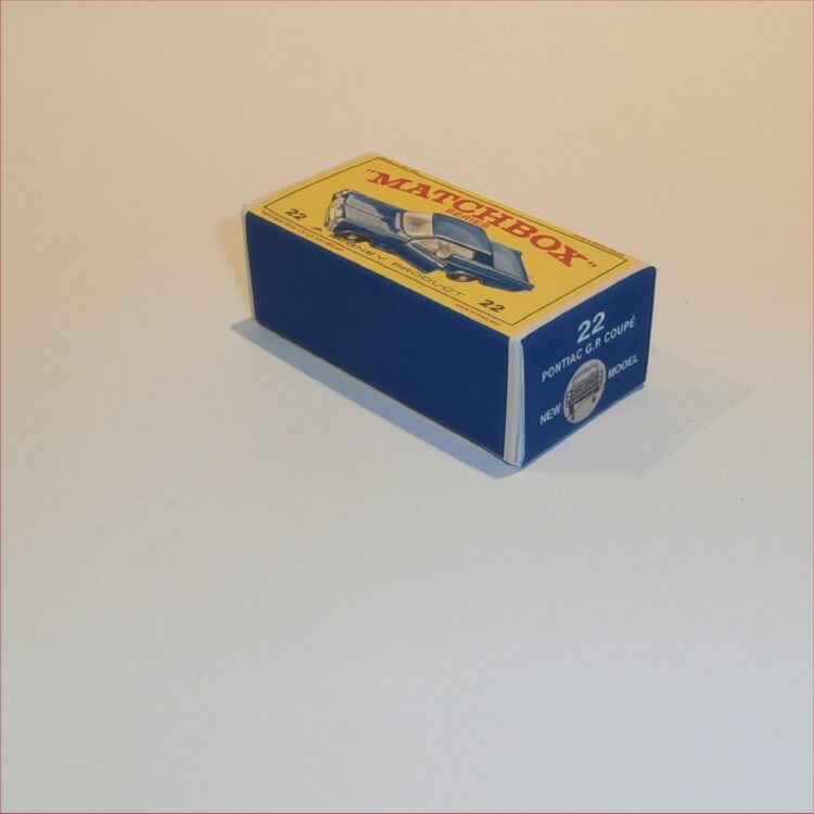 Matchbox Lesney 22c1 Pontiac Coupe Blue E Style Repro Box - Image 2