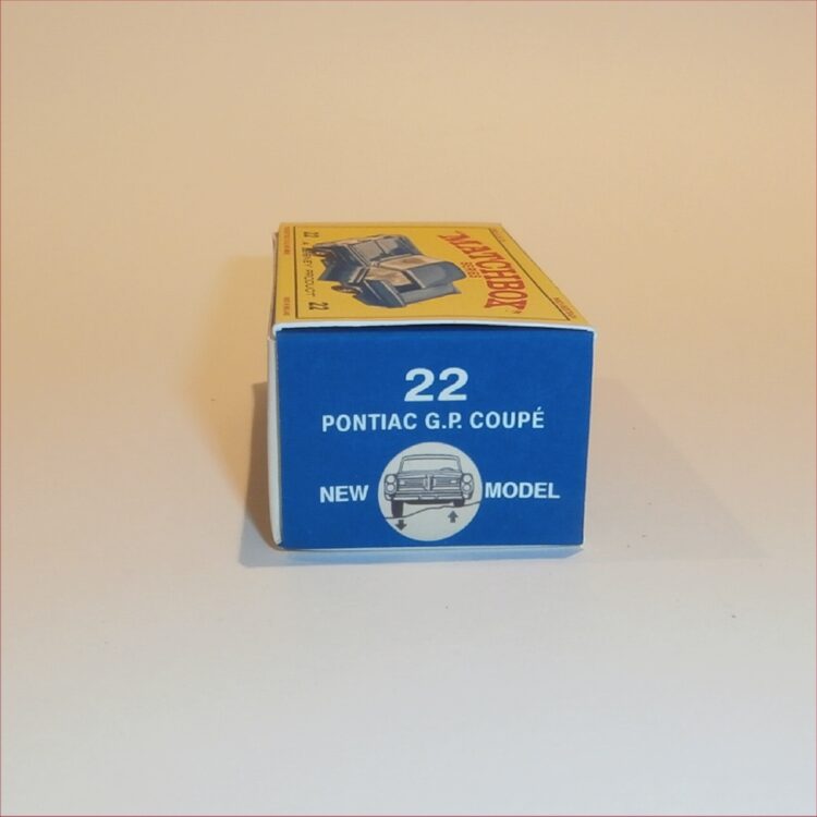 Matchbox Lesney 22c1 Pontiac Coupe Blue E Style Repro Box - Image 3