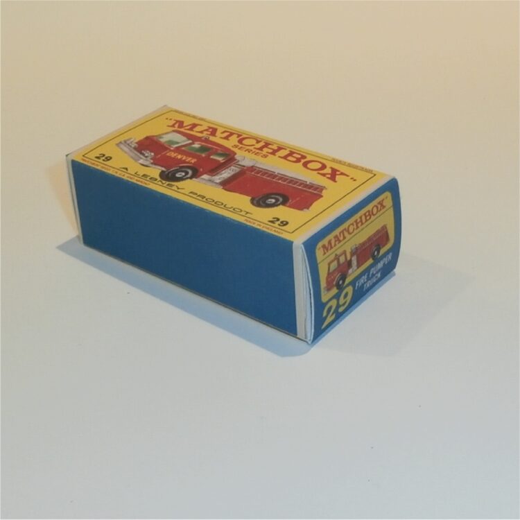 Matchbox Lesney 29 c Fire Pumper Truck E Style Repro Box - Image 2