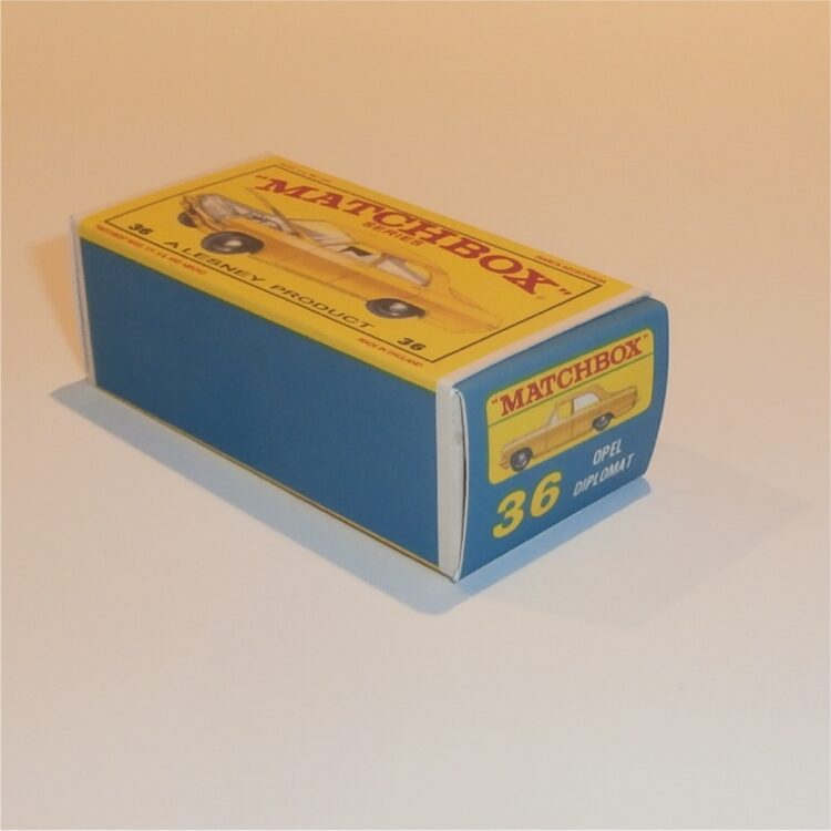 Matchbox Lesney 36c2 Opel Diplomat Gold E Style Repro Box - Image 2