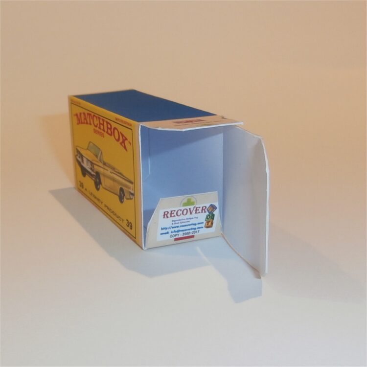 Matchbox Lesney 39b Pontiac Convertible E Style Repro Box - Image 4