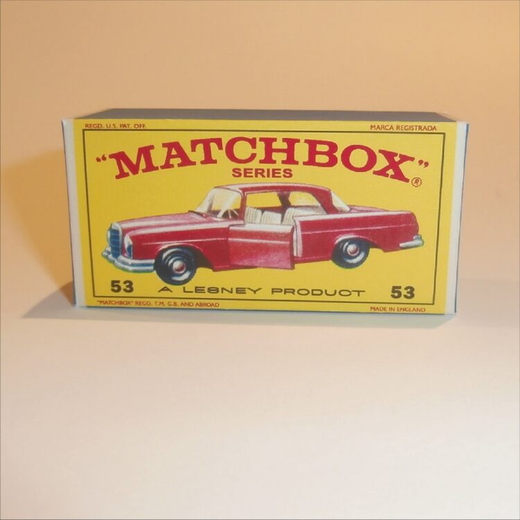 Matchbox Lesney 53b Mercedes Benz Coupe E Style Repro Box