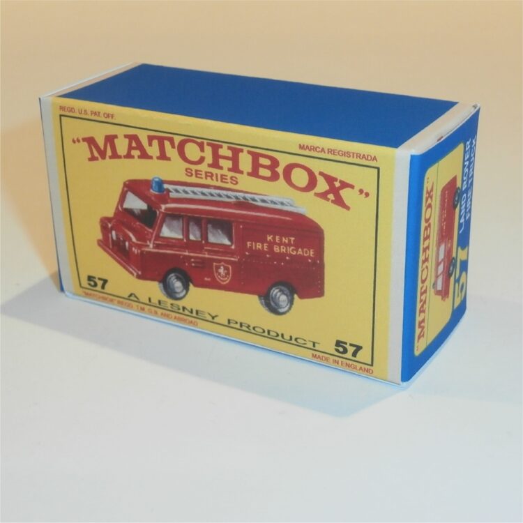 Matchbox Lesney 57c Land Rover Fire Truck E Style Repro Box - Image 2