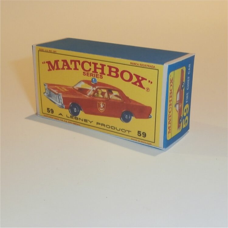 Matchbox Lesney 59c Ford Galaxie Fire Chief Car E Style Repro Box - Image 3