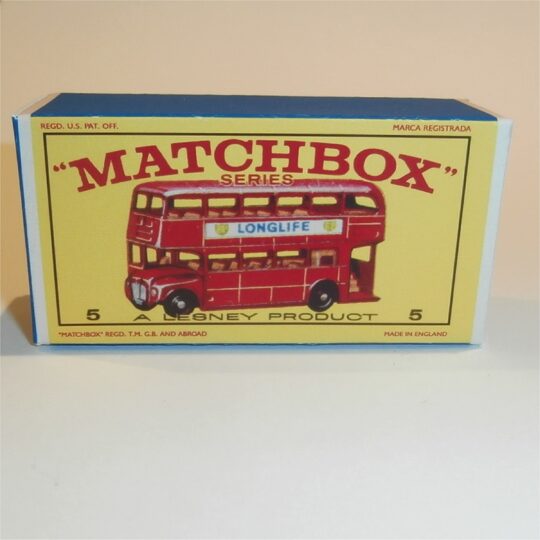 Matchbox Lesney  5 d1 Routemaster London Bus E Style Repro Box
