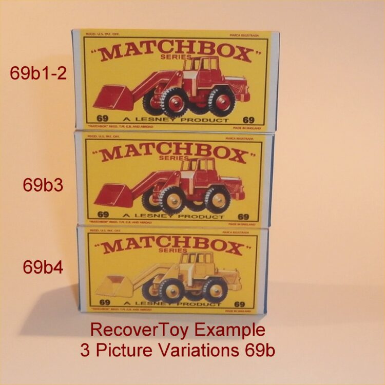 Matchbox Lesney 69 b2 Hatra Tractor Shovel Orange E Style Repro Box - Image 5