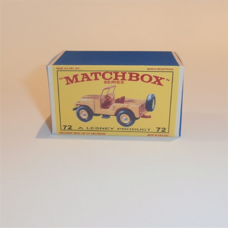 Matchbox Lesney 72 b Standard Jeep E Style Repro Box