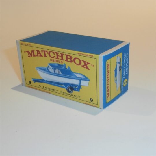 Matchbox Lesney  9 d Boat & Trailer E Style Repro Box