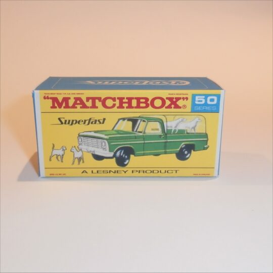 Matchbox Lesney Superfast 50 d Ford Kennel Truck Transitional F Style Repro Box
